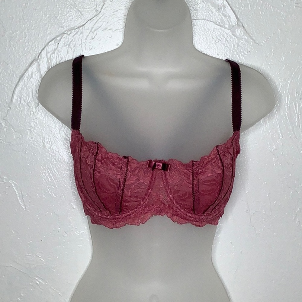 Adore Me Lace Unlined wired full cover bra 1321 size 38C EUC